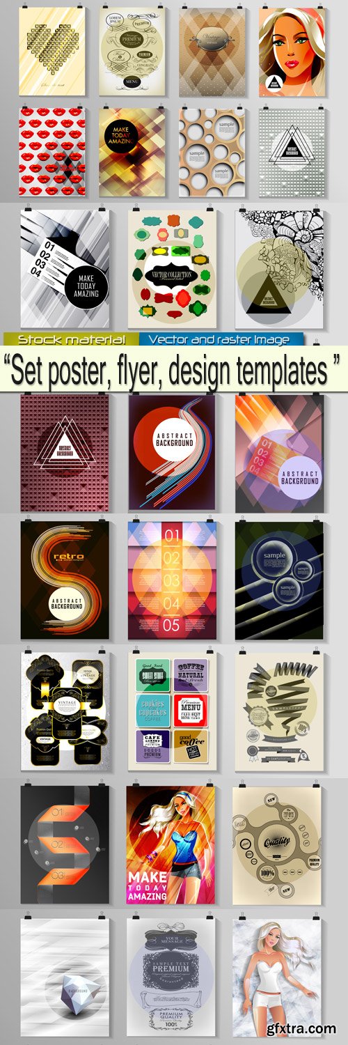 Vector selection of posters, flyer and design templates