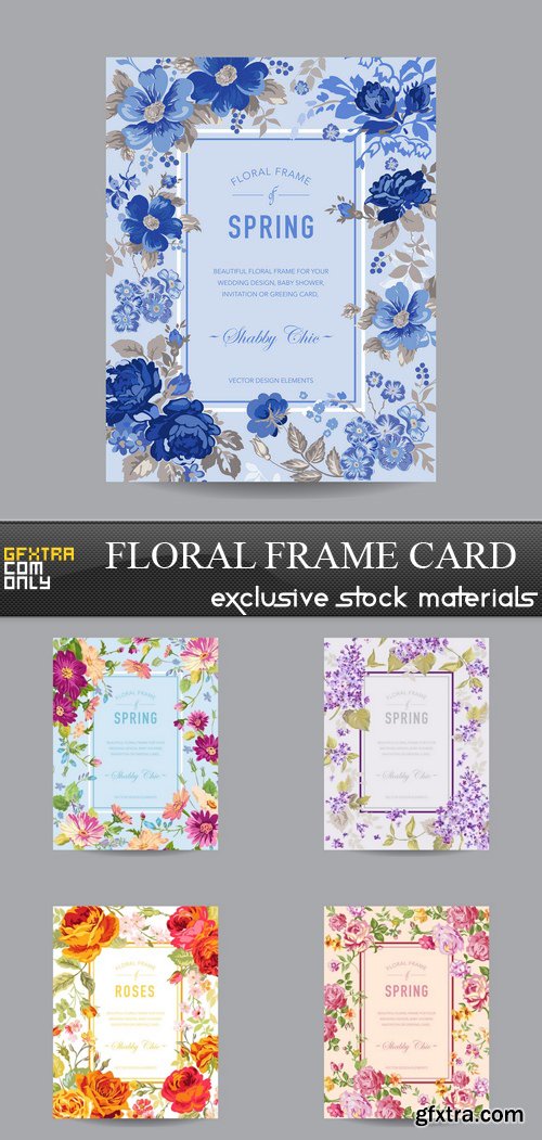 Floral Frame Card - 5xEPS