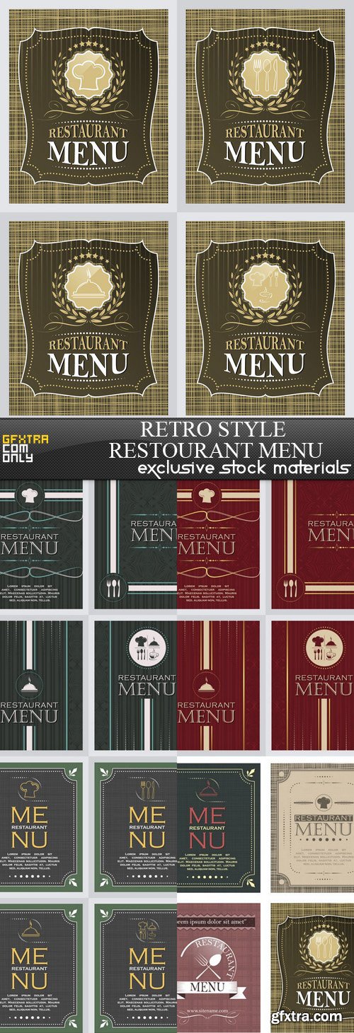 Retro Style Restourant Menu - 5xEPS