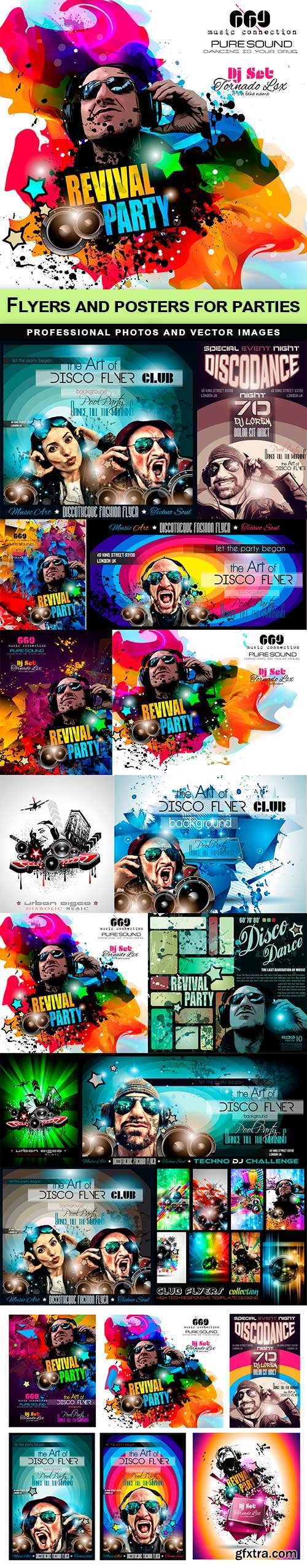 Flyers and posters for parties - 15 EPS