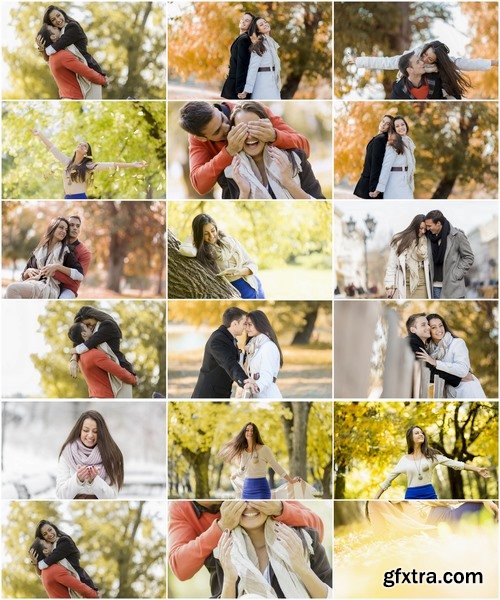 Collection girl woman man couple autumn forest autumn yellow leaf 25 HQ Jpeg