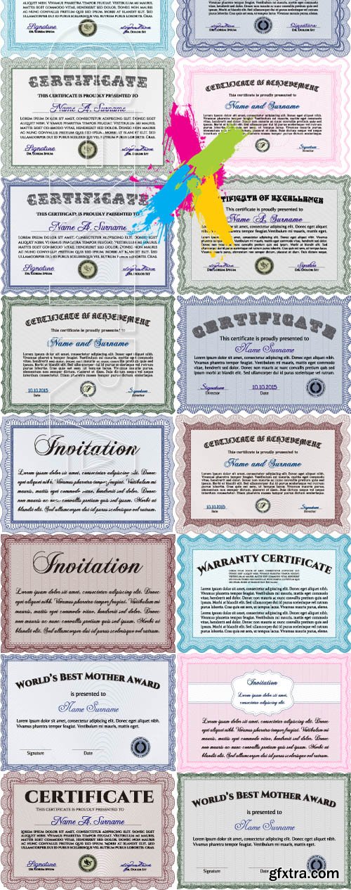 Certificate elegant template vector 16