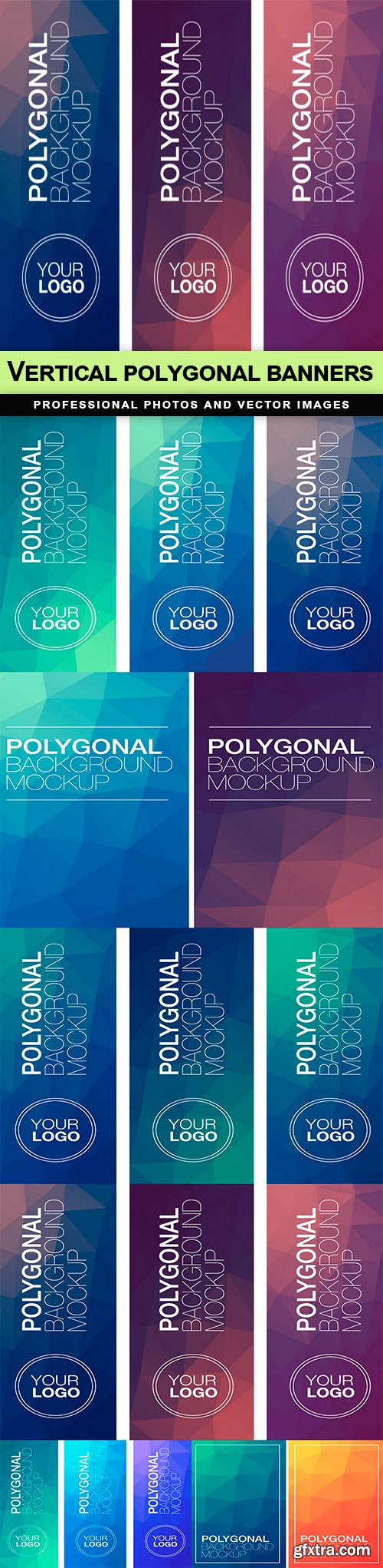 Vertical polygonal banners - 6 EPS