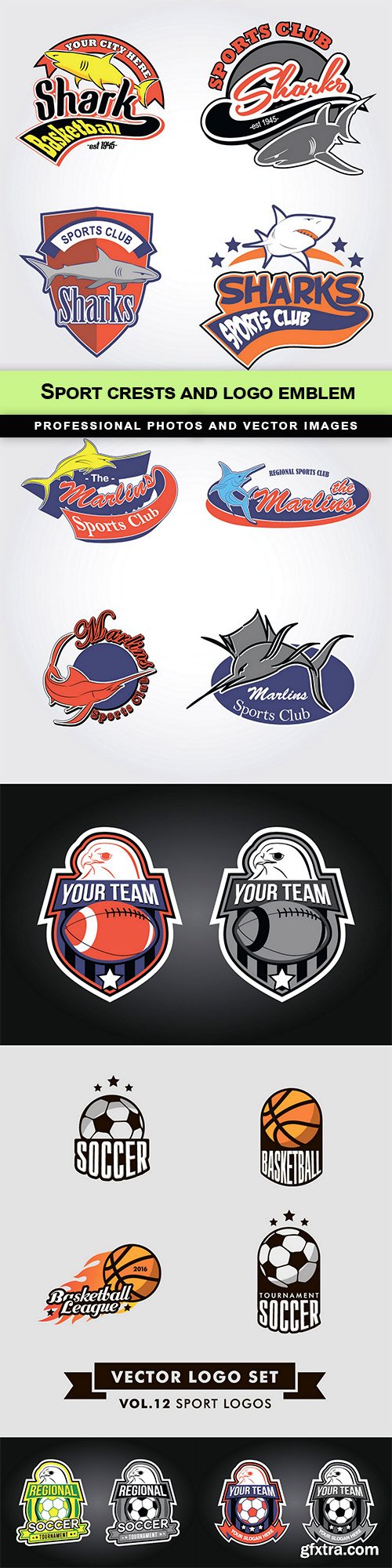 Sport crests and logo emblem - 6 EPS