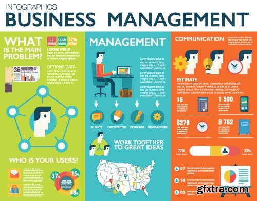 Flat Infographics Templates, 25x EPS