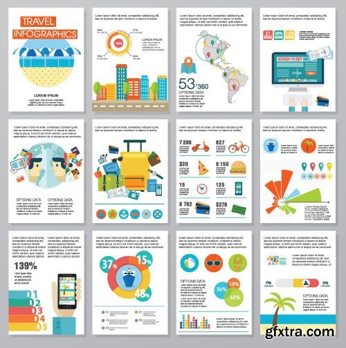 Flat Infographics Templates, 25x EPS