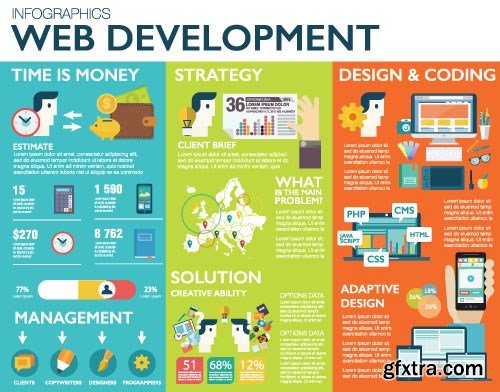 Flat Infographics Templates, 25x EPS