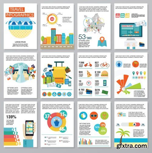 Flat Infographics Templates, 25x EPS