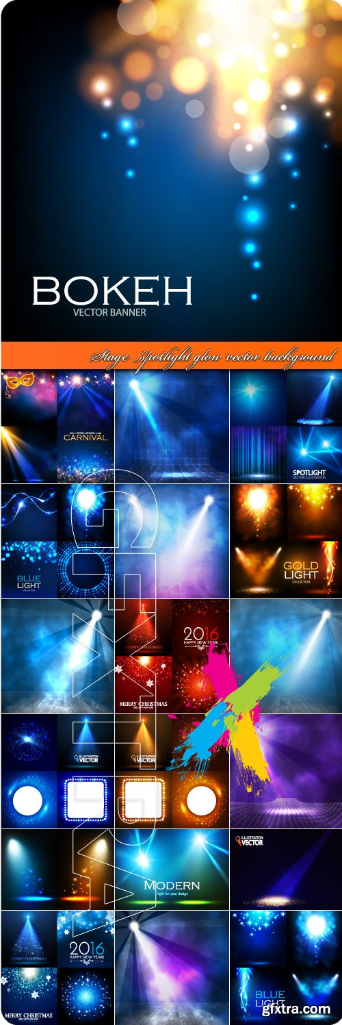 Stage spotlight glow vector background