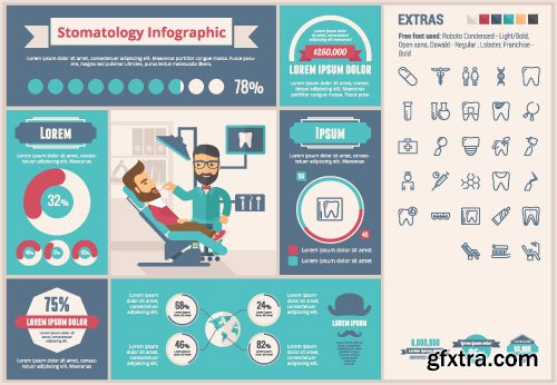 Outline icons and infographics vector