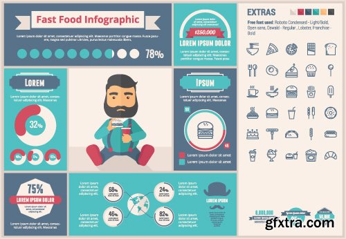 Outline icons and infographics vector