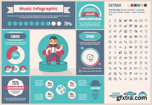 Outline icons and infographics vector