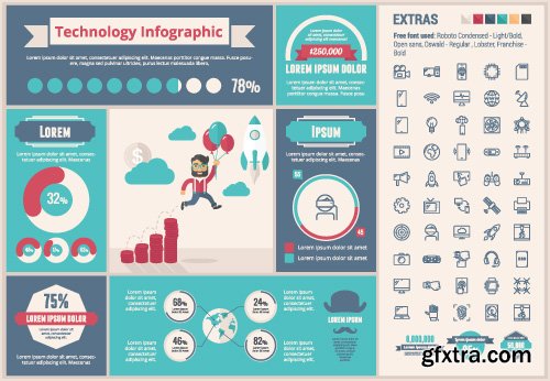 Outline icons and infographics vector