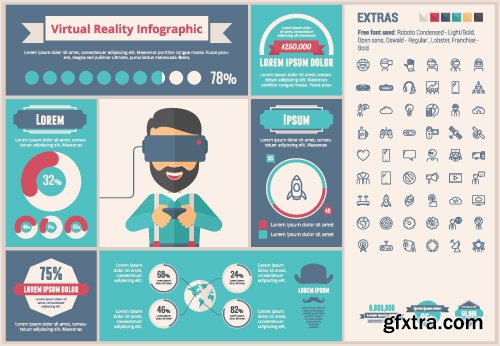 Outline icons and infographics vector