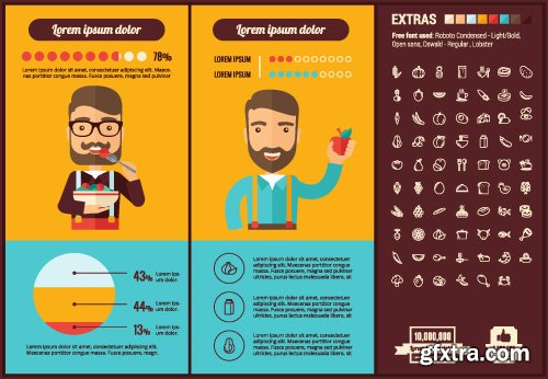 Outline icons and infographics vector