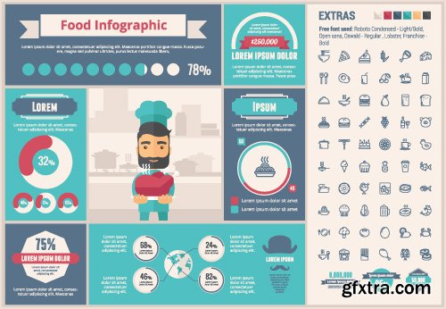 Outline icons and infographics vector