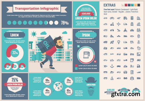 Outline icons and infographics vector