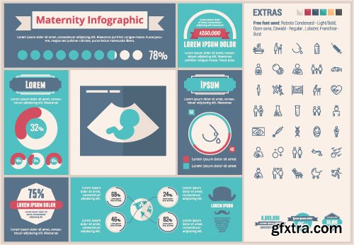 Outline icons and infographics vector