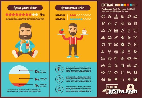 Outline icons and infographics vector