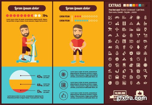 Outline icons and infographics vector