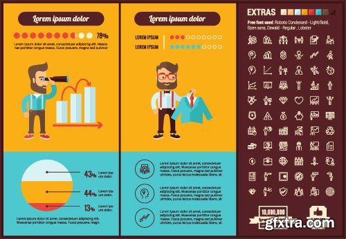 Outline icons and infographics vector