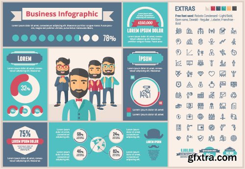 Outline icons and infographics vector