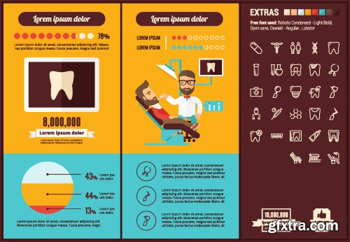 Outline icons and infographics vector