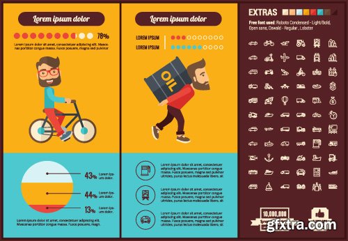 Outline icons and infographics vector