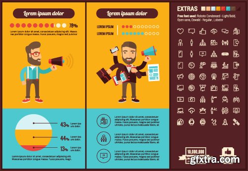 Outline icons and infographics vector