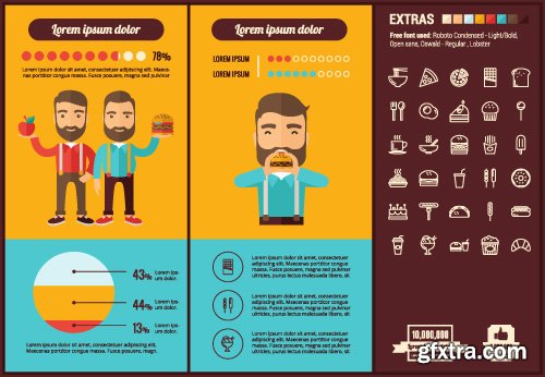 Outline icons and infographics vector