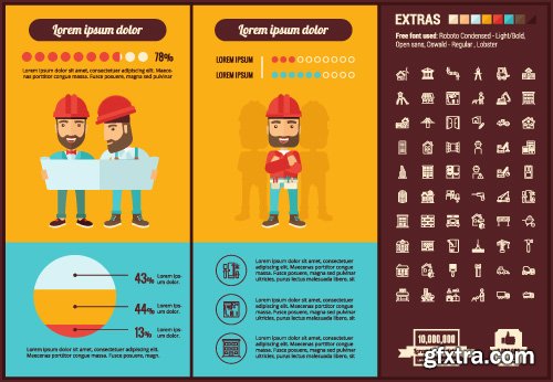 Outline icons and infographics vector