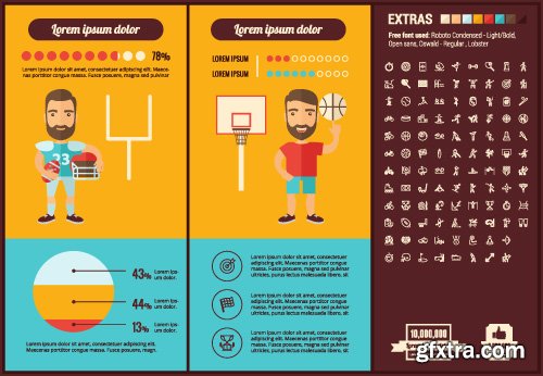 Outline icons and infographics vector