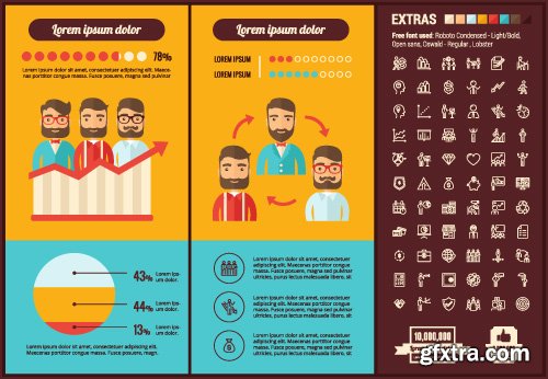 Outline icons and infographics vector