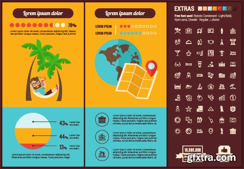 Outline icons and infographics vector