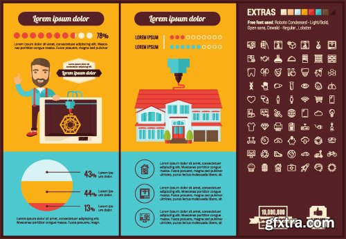 Outline icons and infographics vector