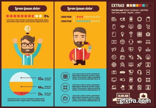 Outline icons and infographics vector