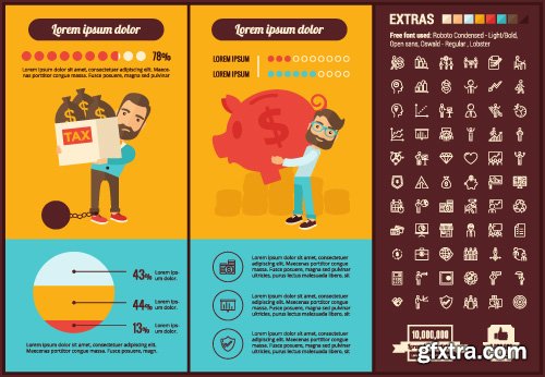 Outline icons and infographics vector