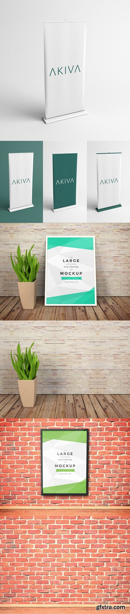 Artwork Frames &  Advertising Banners PSD Mockups