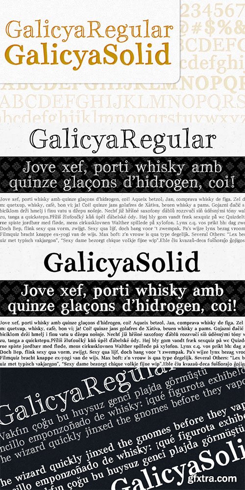 Galicya - Hand-Drawn Fancy Serif 3xOTF $36