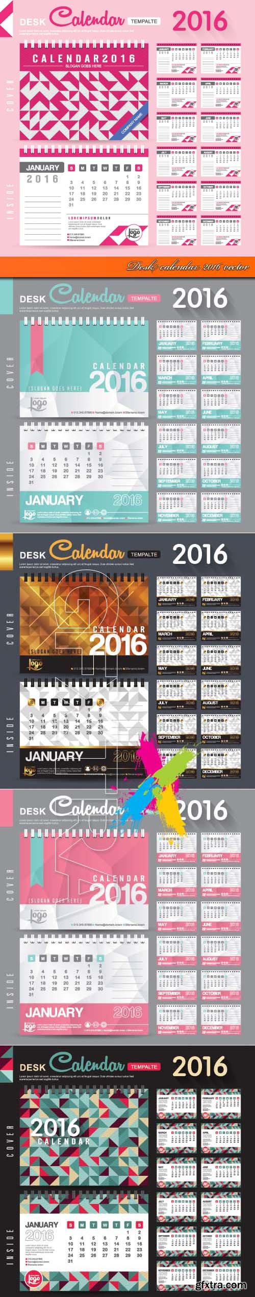 Desk calendar 2016 vector