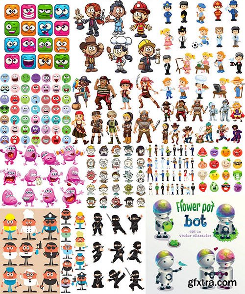 Cartoon Characters, 26x EPS