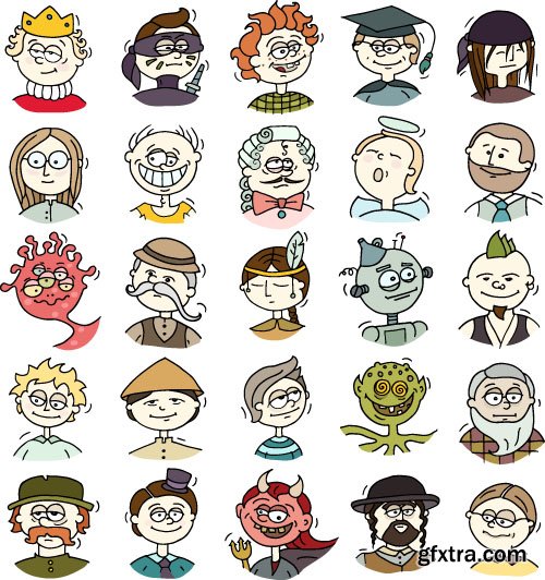 Cartoon Characters, 26x EPS