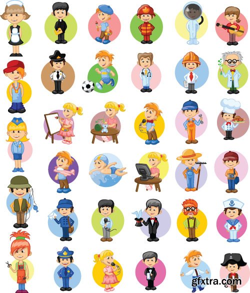 Cartoon Characters, 26x EPS