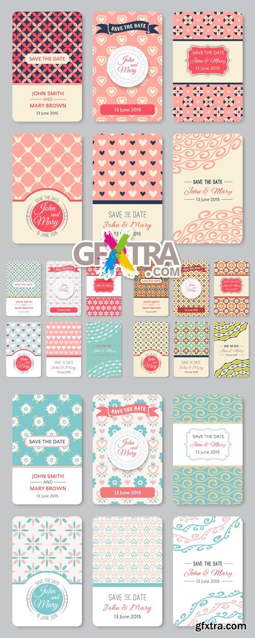 Vintage Invitation Cards Vector