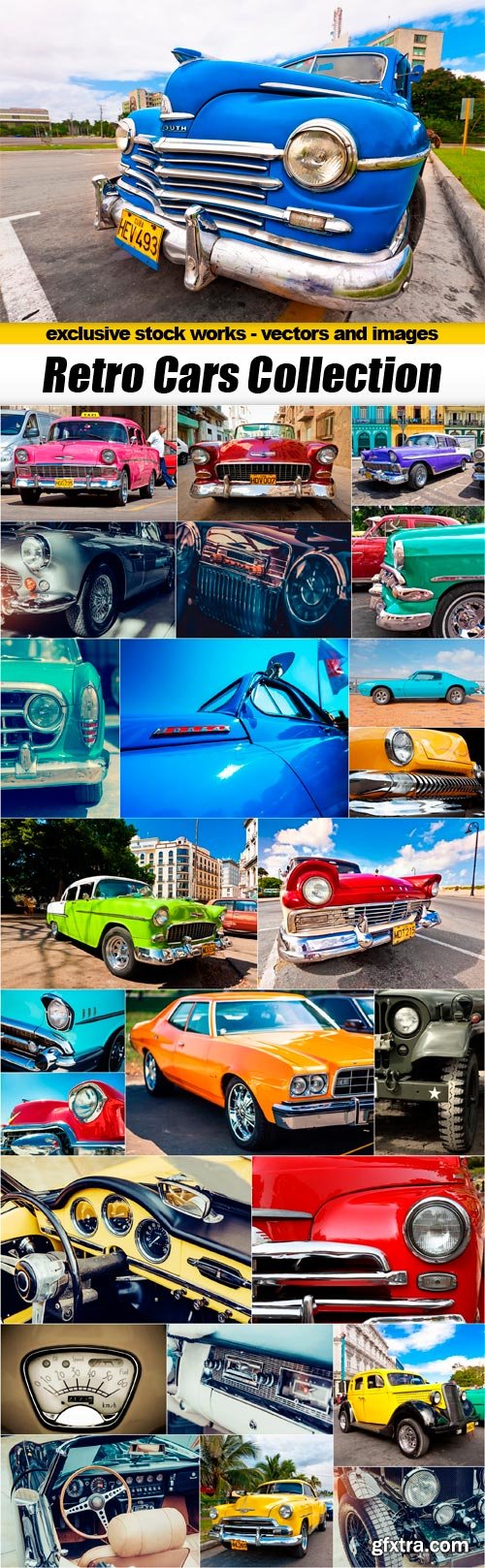 Retro Cars Collection - 25x JPEGs