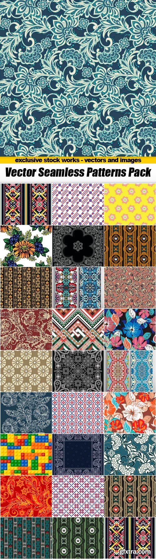 Vector Seamless Patterns Pack - 27x EPS