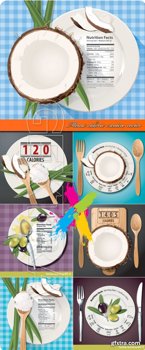 Menu calorie creative vector