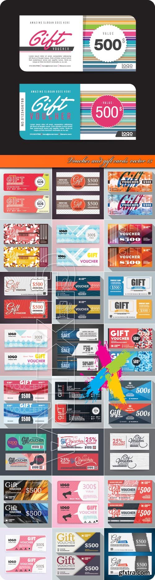 Voucher and gift cards vector 15