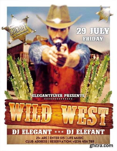 Wild West Flyer PSD Template + Facebook Cover