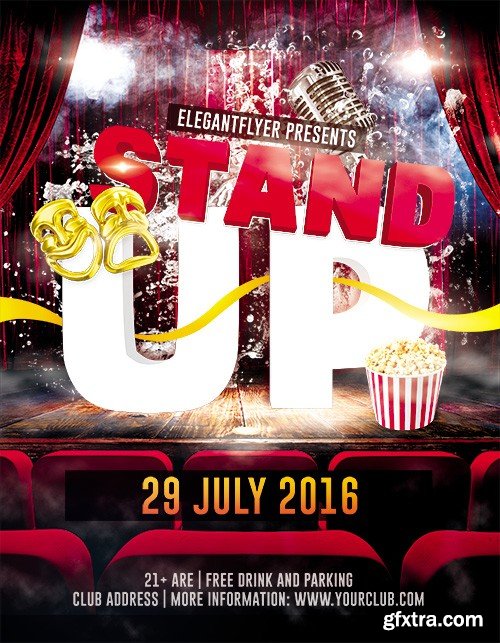 Stand Up Flyer PSD Template + Facebook Cover